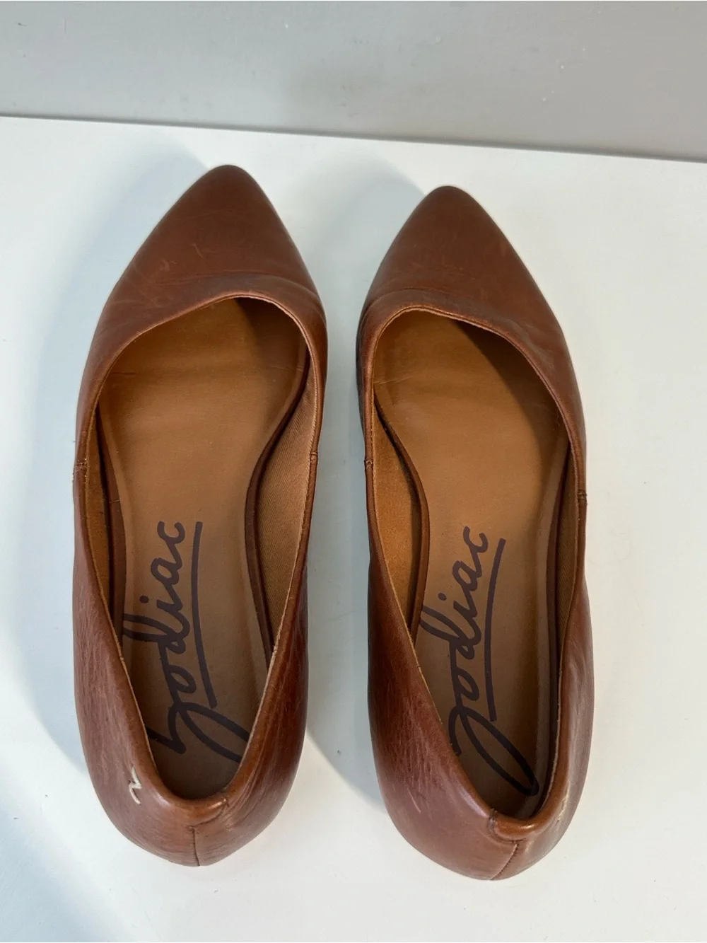Zodiac Hill Leather Flats in Cognac Size 9.5